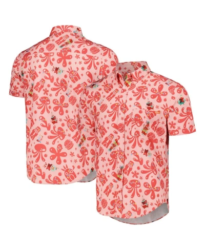 Rsvlts Men's And Women's  Pink Spongebob Square Pants Hollybob Jinglepants Kunuflex Button-down Shirt