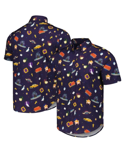 Rsvlts Men's And Women's  Purple Friends The One With Everything Kunuflex Button-down Shirt
