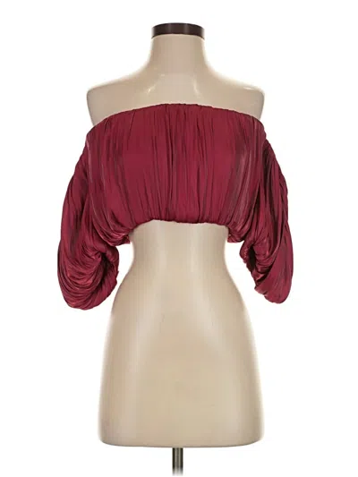 Rsvp 3/4 Sleeve Blouse In Burgundy