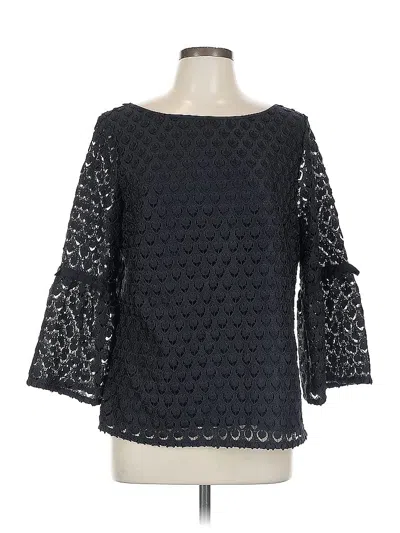 Pre-owned Rsvp By Talbots 3/4 Sleeve Blouse In Black