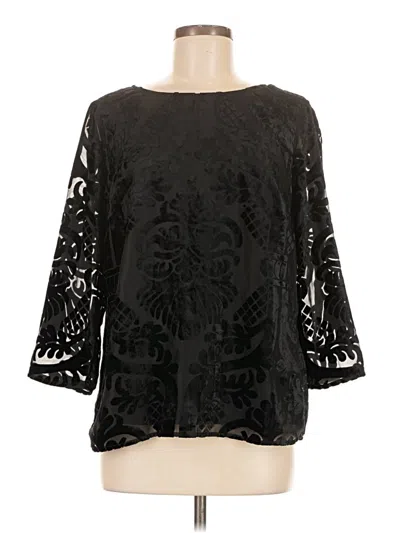 Pre-owned Rsvp By Talbots 3/4 Sleeve Blouse In Black