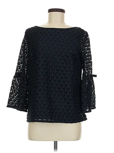 Pre-owned Rsvp By Talbots 3/4 Sleeve Blouse In Black