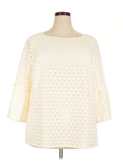Pre-owned Rsvp By Talbots 3/4 Sleeve Blouse In Ivory