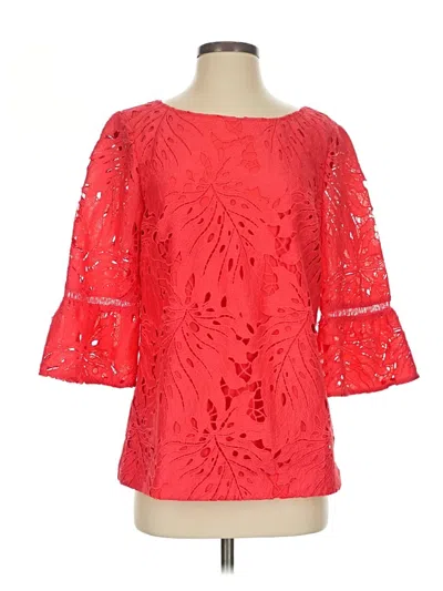 Pre-owned Rsvp By Talbots 3/4 Sleeve Blouse In Red