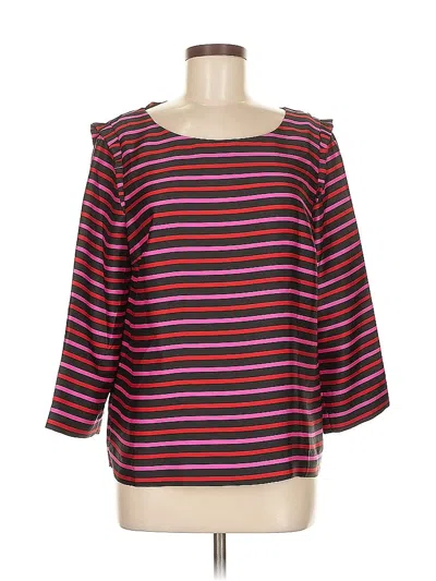 Pre-owned Rsvp By Talbots 3/4 Sleeve Top Burgundy Boatneck Tops