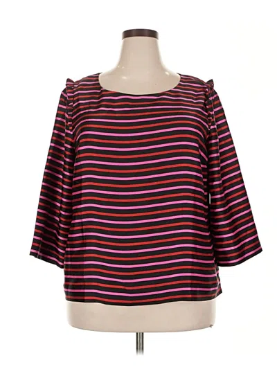 Pre-owned Rsvp By Talbots 3/4 Sleeve Top Burgundy Boatneck Tops