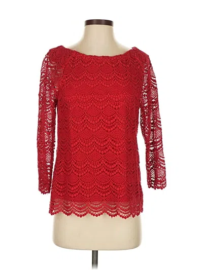 Pre-owned Rsvp By Talbots 3/4 Sleeve Top Red Boatneck Tops