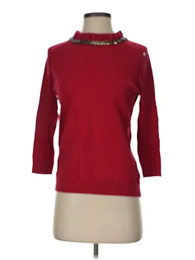 Pre-owned Rsvp By Talbots 3/4 Sleeve Top Red Boatneck Tops