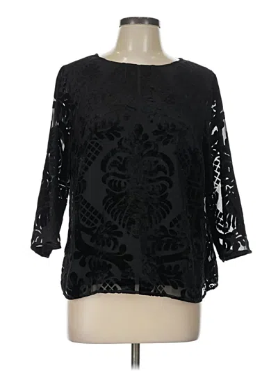 Pre-owned Rsvp By Talbots 3/4 Sleeve T-shirt In Black
