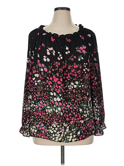 Pre-owned Rsvp By Talbots Long Sleeve Blouse In Black