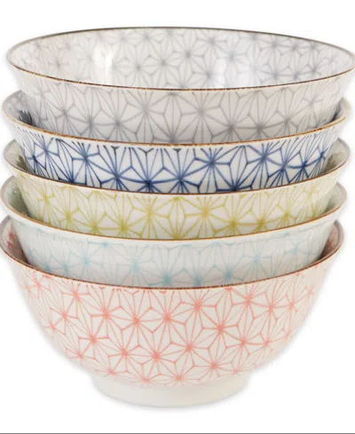 Rsvp International 16 Oz. Japanese Porcelain Bowls, Set Of 5 In Multicolor