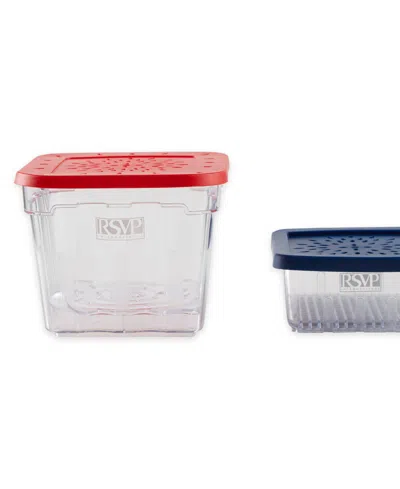 Rsvp International 2 Piece Bisphenol A-free Plastic Berry Keeper Set In Red