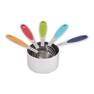 Rsvp International 5 -piece Measuring Cup Set In Blue;green;red;silver
