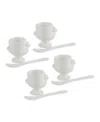 Rsvp International 8-piece Porcelain Egg Cups And Spoon Set