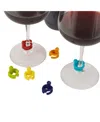 RSVP INTERNATIONAL BASIC SILICONE STEMWARE DRINK MARKERS SET 6 PIECE