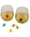 Rsvp International Basic Silicone Suction Cup Tumbler Markers 6 Piece In Multi