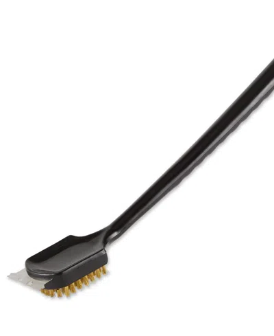 Rsvp International Bbq Stainless Steel Rosewood 19.5" Grill Brush In Black