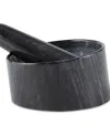 Rsvp International Black Marble Mortar Pestle Set In Black