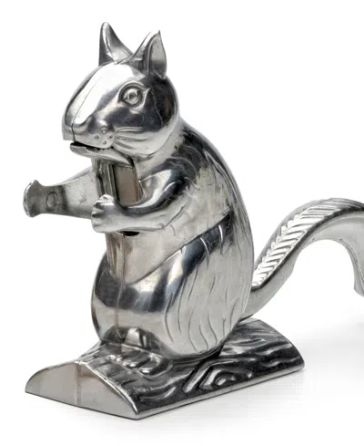 Rsvp International Cast Aluminum 9x5x2" Nutty Squirrel Nutcracker In Gray