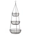 Rsvp International Chicken Wire 3 Tier Bronze Hanging Basket In Brown