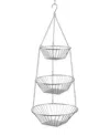 Rsvp International Chrome Wire 3 Tier Hanging Basket In Silver