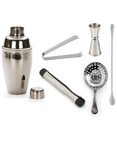 Rsvp International Cocktail Barware Set, 6 Piece In Silver