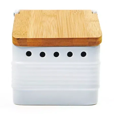 Rsvp International Design Imports Stoneware Garlic Keeper In White
