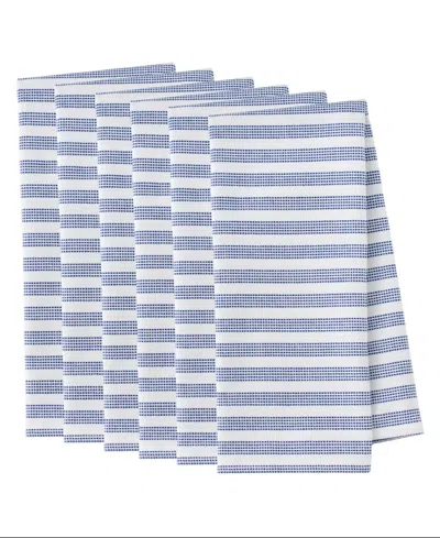 Rsvp International Dobby Woven Cotton Kitchen Towel, 18" X 28" In Blue