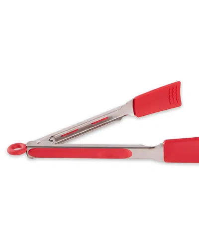 Rsvp International Endurance 18/8 Stainless Steel 10.75" Red Square Silicone Tip Tongs
