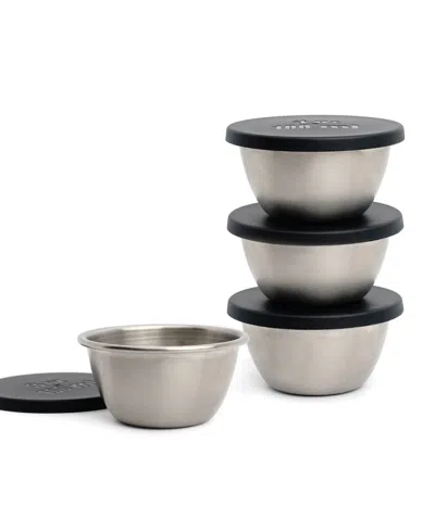 Rsvp International Endurance 4 Piece 3 Ounce Condiment Cup And Lid Set In Gray