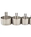 Rsvp International Endurance Stainless Steel 4 Piece Round Rippled Biscuit Cutter Set In Gray