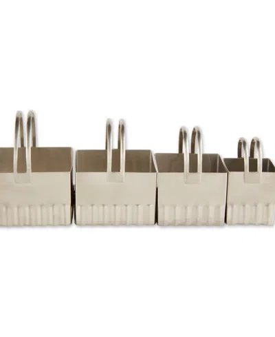 Rsvp International Endurance 4 Piece Square Rippled Biscuit Cutters In Gray