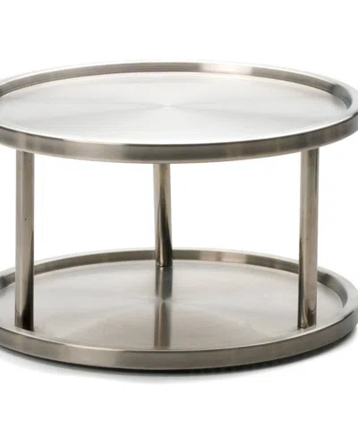 Rsvp International Endurance Stainless Steel 10.5" D X 6" H Two-tier Lazy Susan In Gray
