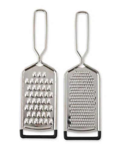 Rsvp International Endurance Stainless Steel 2 Piece 10"x3" Hand Held Cheese Grater In Silver
