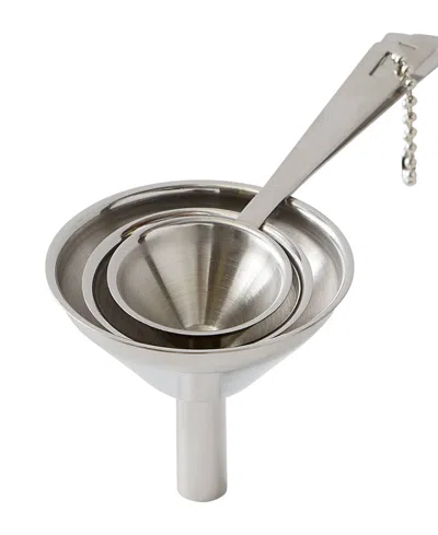 Rsvp International Endurance Stainless Steel 3 Piece 3" D Mini Funnel Set In Gray