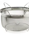 Rsvp International Endurance Stainless Steel 3 Quart Mesh Basket With Folding Handles In Gray
