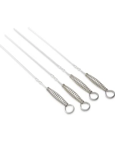 Rsvp International Endurance Stainless Steel 4 Piece 14" Spring Skewer Set In Silver