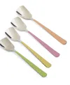 Rsvp International Endurance Stainless Steel 4 Piece 6" Ice Cream Spoons Set In Mixed Colors In Multi