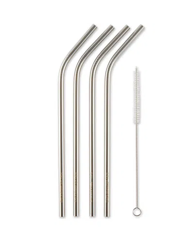 Rsvp International Endurance Stainless Steel 4 Piece 8.5"straw Set In Gray