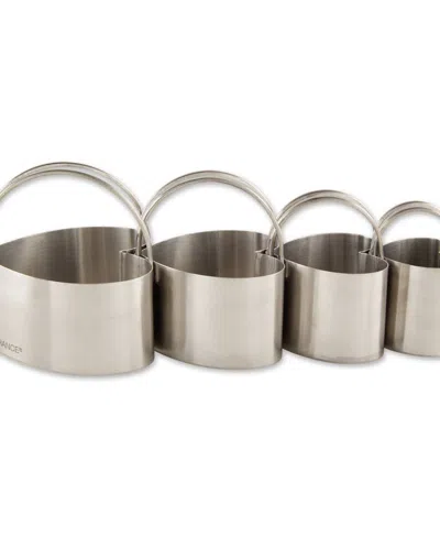 Rsvp International Endurance Stainless Steel 4 Piece Heart Shaped Nesting Biscuit Cutter Set In Gray