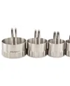 Rsvp International Endurance Stainless Steel 4 Piece Round Rippled Biscuit Cutter Set In Gray