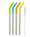 Rsvp International Endurance Stainless Steel 5 Piece 9" Silicone Tip Straw And Brush Set In Multi
