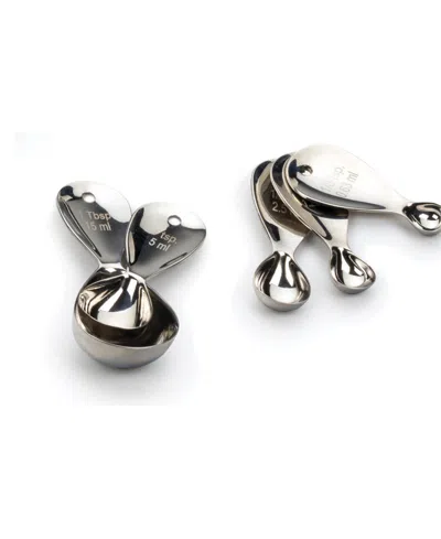Rsvp International Endurance Stainless Steel 5 Piece Teardrop Measuring Spoon Set In Gray