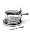 Rsvp International Endurance Stainless Steel 6x4x3" Salt Server And Spoon Set In Gray