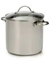 Rsvp International Endurance Stainless Steel 8 Qt Stock Pot In Gray