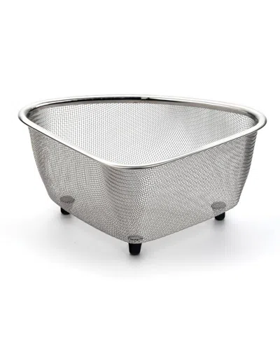 Rsvp International Endurance Stainless Steel 9"x7"x4" In-sink Mesh Corner Basket In Gray