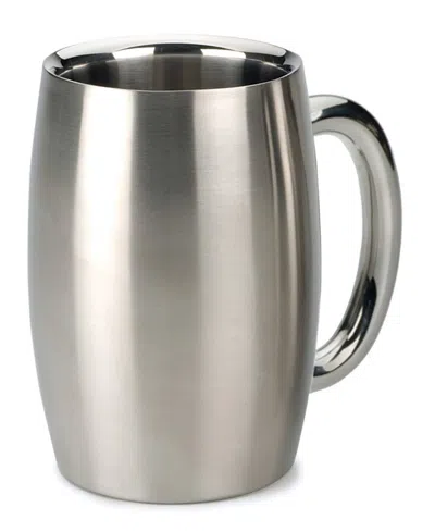 Rsvp International Endurance Stainless Steel Double Wall Beer Mug 15 Ounce In Gray