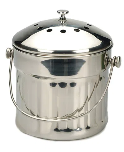 Rsvp International Endurance Stainless Steel Jumbo 1.5 Gallon Compost Pail In Gray