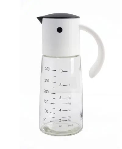 Rsvp International Glass 1.25 Cup And Dressing Dispenser In White