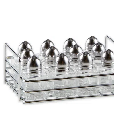 Rsvp International Glass Stainless Steel 13 Piece 1/2 Ounce Mini Salt Pepper Shaker Set In Gray